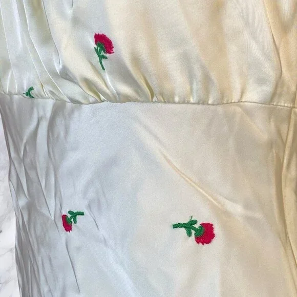 MAJORELLE Eden Midi Dress Ivory & Pink - Picture 11 of 12